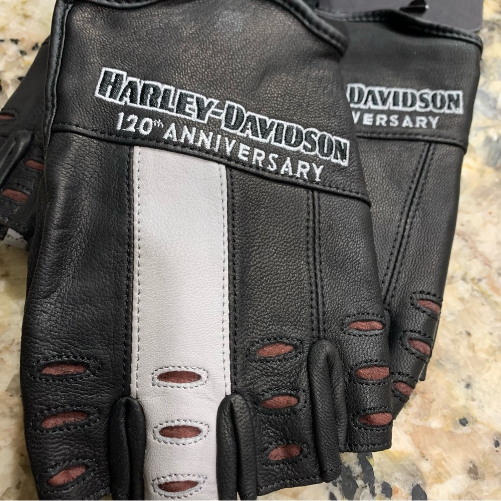 Harley-Davidson Men's 120th Anniversary True North Fingerless Gloves - Picture 15 of 16
